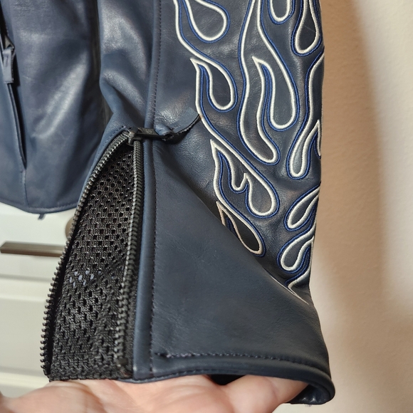 Harley Davidson Women's Brazen Leather Biker Riding Jacket Embroidered Flames - Picture 10 of 16